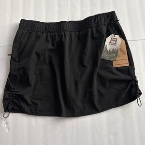 NEW Avalanche Skort Elastic Waist‎ Pull-On Zippered Po Activewear Black Size L